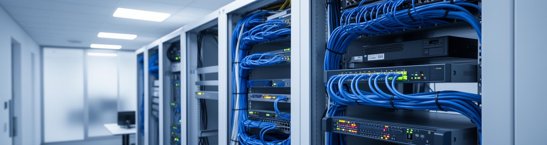 Structured network cabling in an office